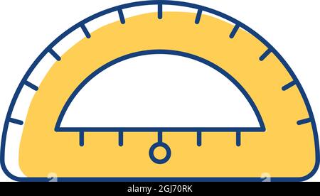 Protractor RGB color icon Stock Vector