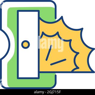 Pencil sharpener RGB color icon Stock Vector