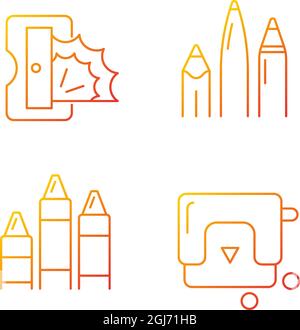 Painter essentials gradient linear vector icons set Stock Vector