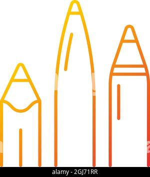 Pens and pencils gradient linear vector icon Stock Vector