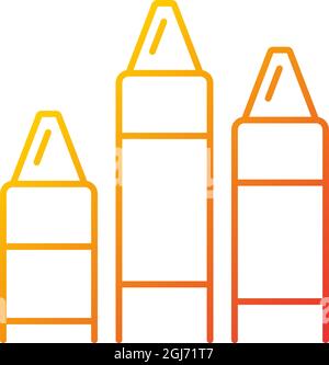 Crayons gradient linear vector icon Stock Vector