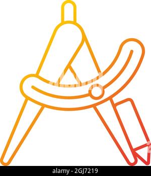 Compass tool gradient linear vector icon Stock Vector