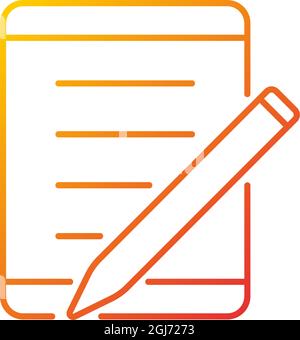 Tablet for school gradient linear vector icon Stock Vector