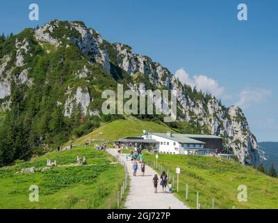 Top station of cable car Kampenwand Seilbahn near Aschau in the Chiemgau Alps in Upper Bavaria. Europe, Germany, Bavaria. (Editorial Use Only) Stock Photo