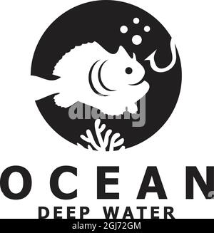 Fish icon logo design vector template illustration Stock Vector