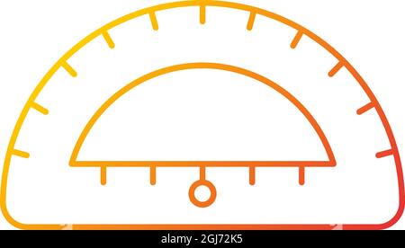 Protractor gradient linear vector icon Stock Vector