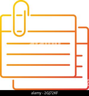 Index card gradient linear vector icon Stock Vector