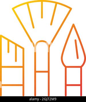 Paintbrushes gradient linear vector icon Stock Vector