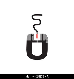 Cursor mouse icon logo design vector template for computer Stock Vector