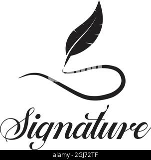 Quil pen logo design vector template illustration Stock Vector