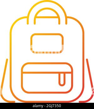 Schoolbag gradient linear vector icon Stock Vector