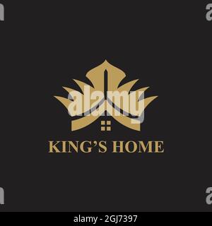 King's home logo icon design vector template illustration Stock Vector