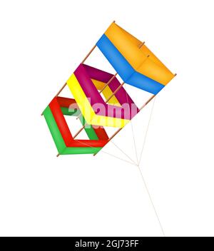 colorful kite flying in the sky vector illustration isolated on white background Stock Vector