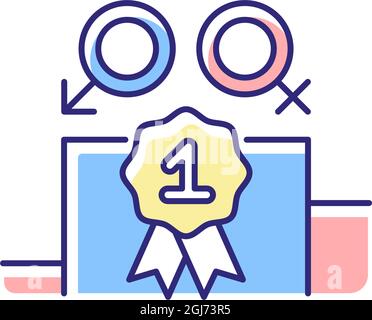 Gender equality RGB color icon Stock Vector
