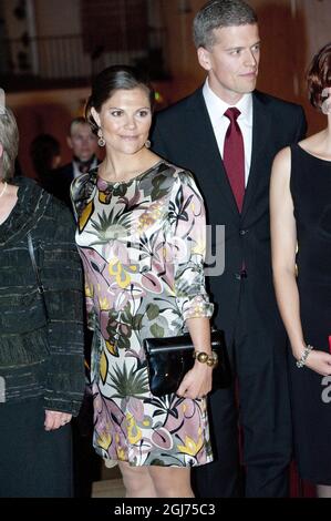 Crown Princess Victoria and Prince Daniel at a dinner buffet at Turku Palace on September 19, 2010. The Swedish Crown Princess couple is on an official visit to the city of Turku, Finland Stock Photo