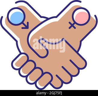 Equitable relationships RGB color icon Stock Vector