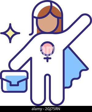 Women career RGB color icon Stock Vector