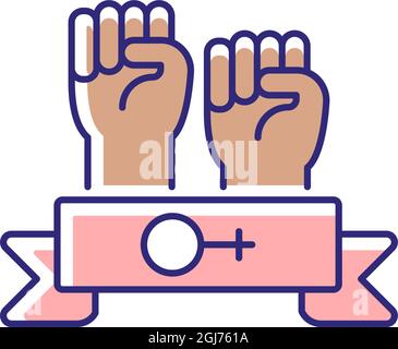 Women community RGB color icon Stock Vector