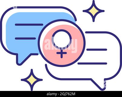 Female bonding RGB color icon Stock Vector