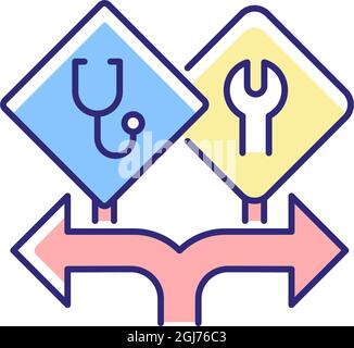 Freedom of choice RGB color icon Stock Vector