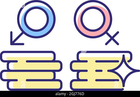 Workplace gender equality RGB color icon Stock Vector