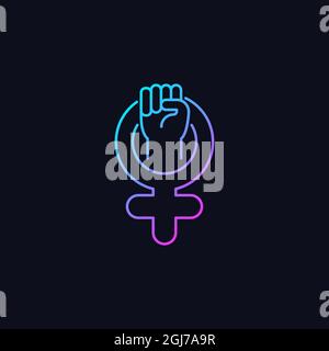 Female symbol gradient vector icon for dark theme Stock Vector