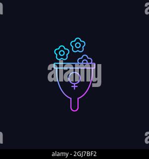 Femininity symbol gradient vector icon for dark theme Stock Vector