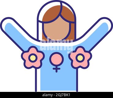 Radical feminism RGB color icon Stock Vector