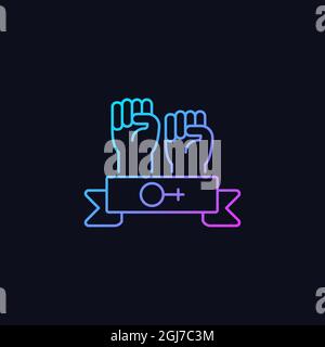 Women community gradient vector icon for dark theme Stock Vector