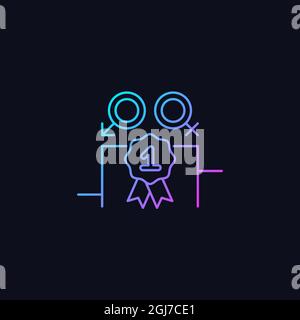 Gender equality gradient vector icon for dark theme Stock Vector