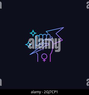 Woman power gradient vector icon for dark theme Stock Vector