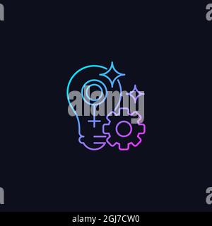 Fulfill female potential gradient vector icon for dark theme Stock Vector