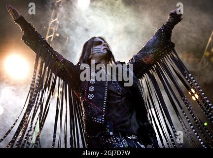 NORJE 20120607 Stian Shagrath Thoresen of Norwegian black metal band  Dimmu Borgir perfomrs duirng the Sweden Rock Festival 2012 iin Solvesborg  Soputh Sweden, June 7, 2012. Foto: Claudio Bresciani / SCANPIX / Kod 10090  Stock Photo - Alamy