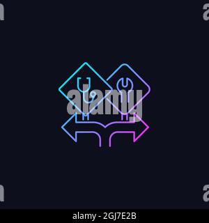 Freedom of choice gradient vector icon for dark theme Stock Vector