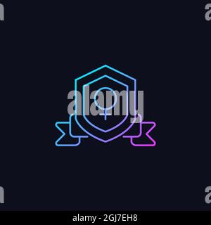Feminist organization gradient vector icon for dark theme Stock Vector