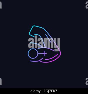 Mentally strong women gradient vector icon for dark theme Stock Vector
