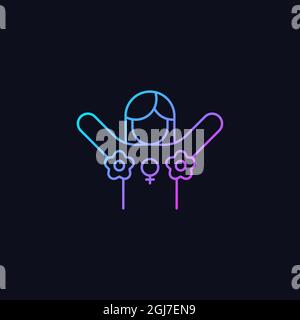 Radical feminism gradient vector icon for dark theme Stock Vector