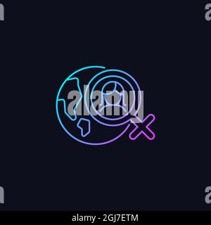 Global feminism gradient vector icon for dark theme Stock Vector
