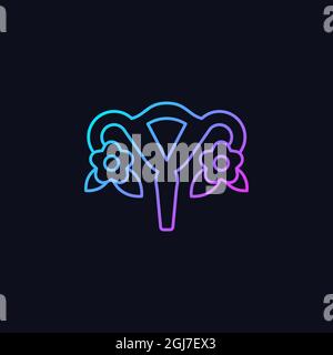 Modern femininity gradient vector icon for dark theme Stock Vector