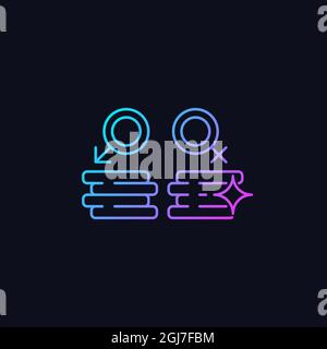 Workplace gender equality gradient vector icon for dark theme Stock Vector