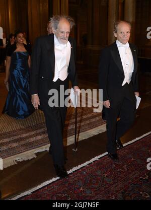 STOCKHOLM 2012-12-11 Economics laureate Alvin E Roth with his wife ...