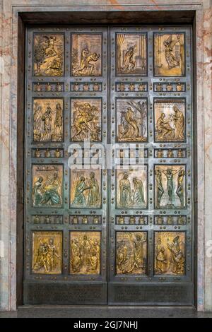 Holy Door only opened in a holy year St Peters Basilica Rome Stock