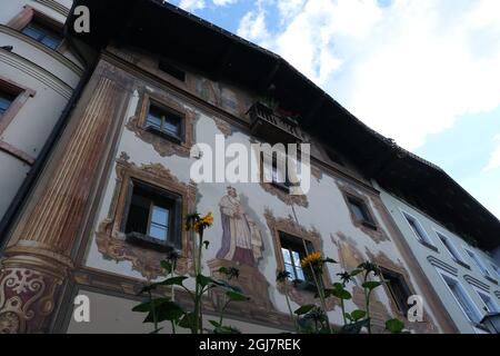 Berchtesgaden, Germany - August 10, 2021: Life in the center of the city. Sunny summer evening day Stock Photo