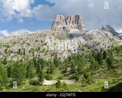 Mount Averau in the Dolomites near Cortina d'Ampezzo. Italy Stock Photo