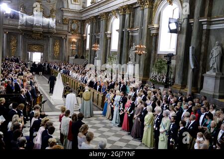 STOCKHOLM 20130608 The wedding ceremony between Princess Madeleine of Sweden and Mr Christopher OÂ’Neill held at the Royal Chapel at the Royal Palace of Stockholm on Saturday June 8, 2013. Foto: Jessica Gow / SCANPIX / kod 10070  Stock Photo