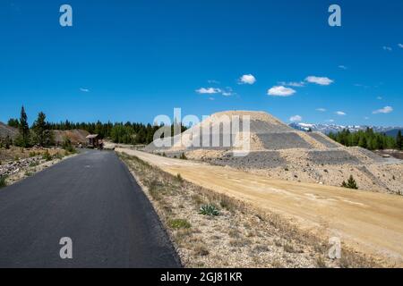 Mineral Belt Trail through the historic mining district of Leadville active at the turn of the century, Colorado, USA. Stock Photo