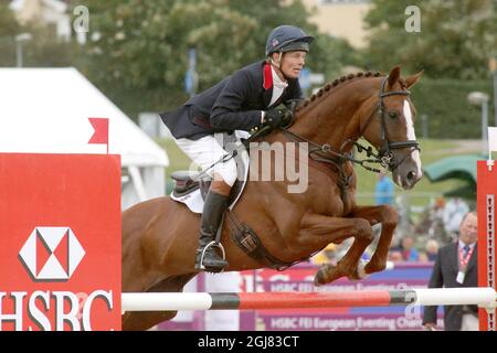 Great Britain's William Fox-Pitt on the horse Chilli Morning during the FEI European Championships Eventing in Malmo, Sweden, September 1, 2013. Stock Photo