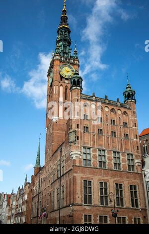 Construction on the Town Hall in Gdansk began in the 14th century. Stock Photo