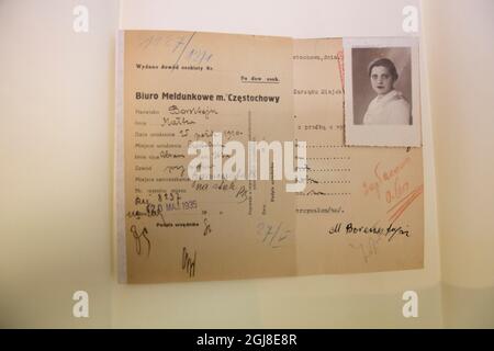 Identification card required of all Jews, during WWII in Nazi occupied Poland. Stock Photo