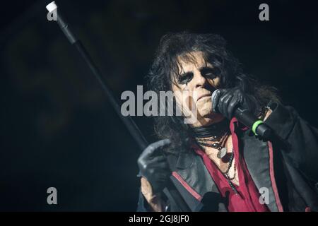 SOLVESBORG 2014-06-05 American rock musician Alice Cooper performs during the second day of the Swedish rock music festival Sweden Rock in Solvesborg in southern Sweden, on June 05, 2014. Photo: Fredrik Sandberg / TT / code 10080  Stock Photo